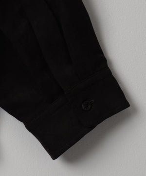 フェイクスウェードハーフZIPシャツ（LS）