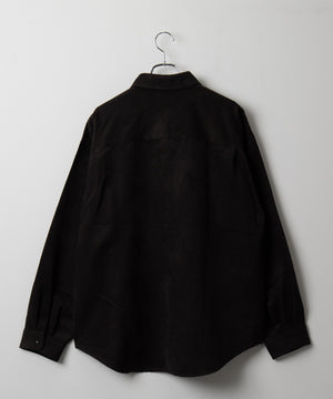 フェイクスウェードワンポイントBIGシャツ（LS）