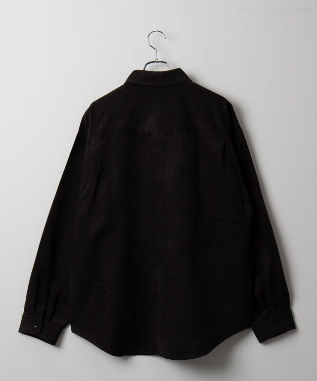 フェイクスウェードワンポイントBIGシャツ（LS）
