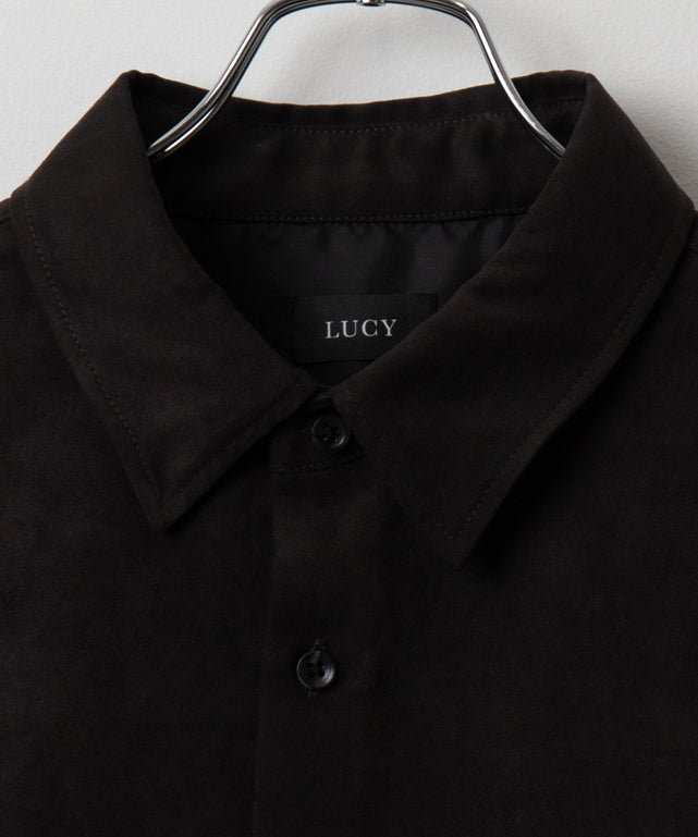 フェイクスウェードワンポイントBIGシャツ（LS）