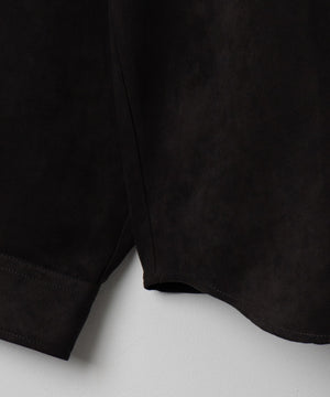 フェイクスウェードワンポイントBIGシャツ（LS）