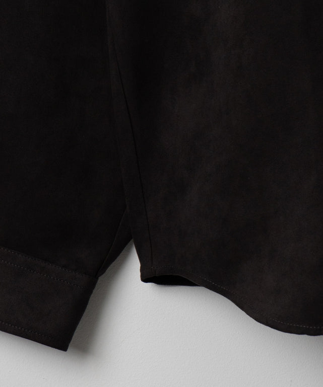 フェイクスウェードワンポイントBIGシャツ（LS）