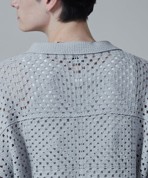 クロシェラインニットシャツ（S）