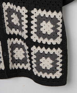 クロシェラインニットシャツ（S）