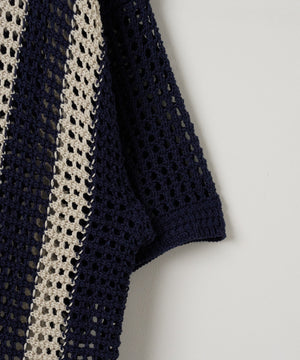 マルチストライプニットシャツ（S）