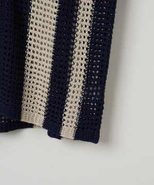 マルチストライプニットシャツ（S）