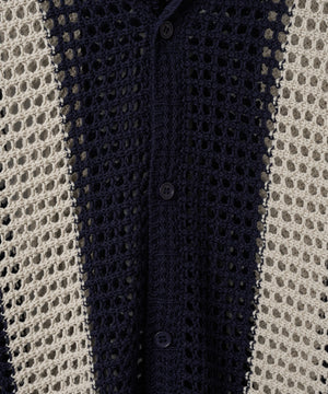 マルチストライプニットシャツ（S）