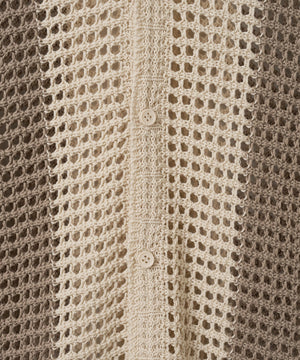 マルチストライプニットシャツ（S）