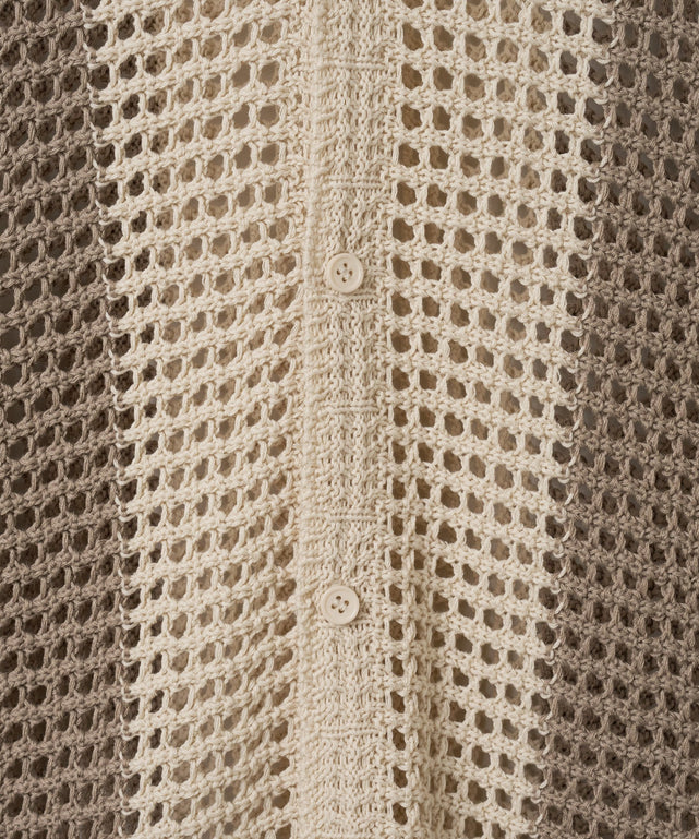 マルチストライプニットシャツ（S）