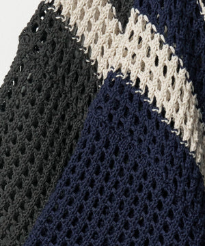 マルチストライプニットシャツ（S）