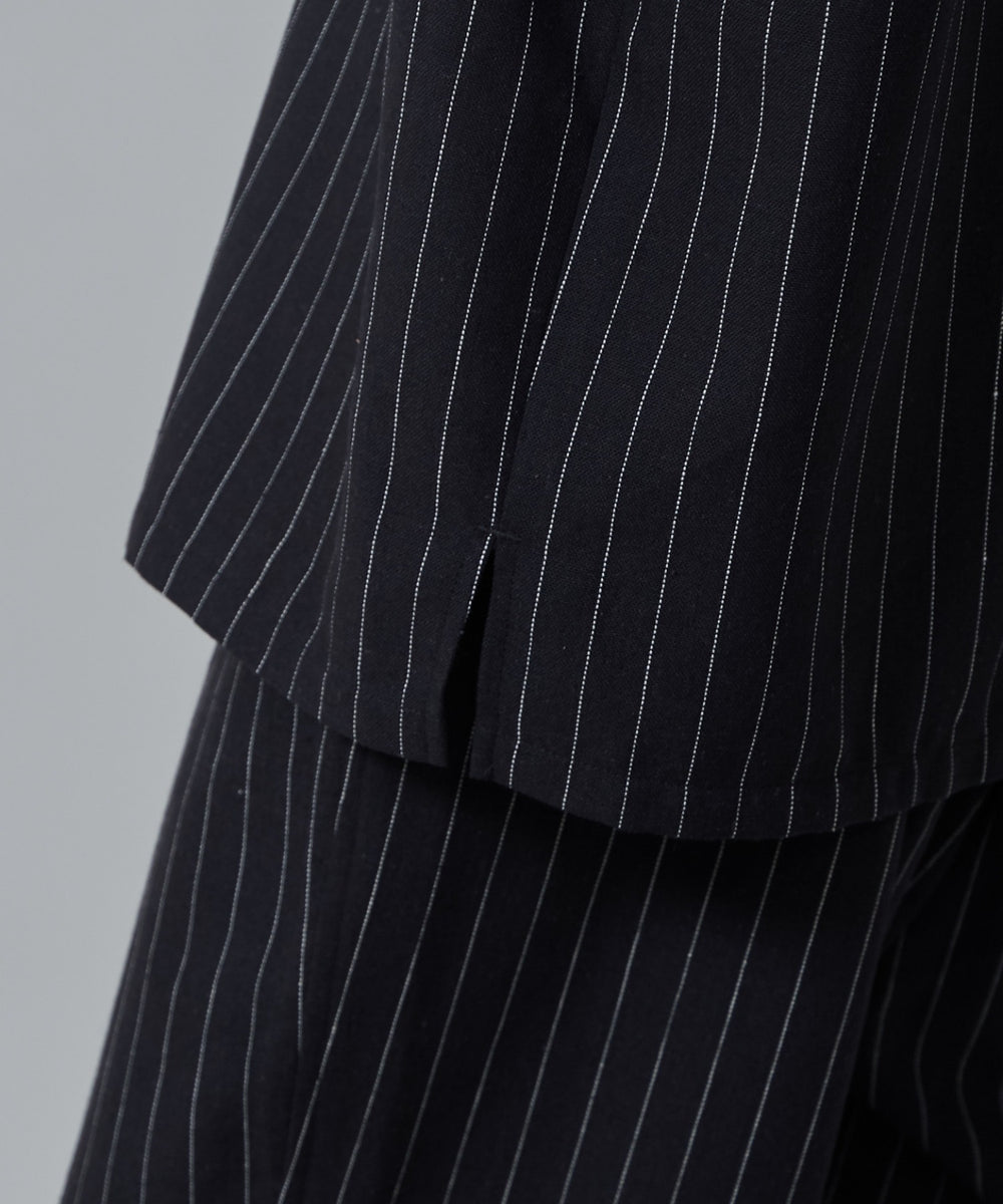 リネンレーヨンオープンカラーシャツ（S）