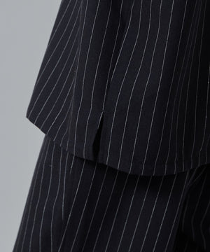 リネンレーヨンオープンカラーシャツ（S）