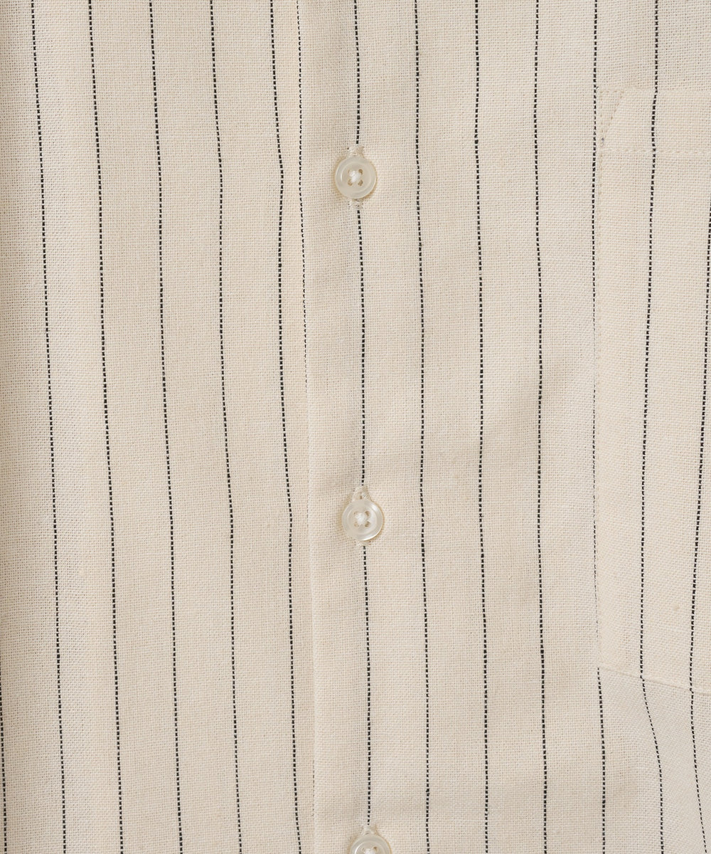 リネンレーヨンオープンカラーシャツ（S）