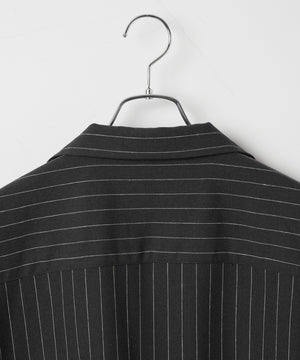 リネンレーヨンオープンカラーシャツ（S）