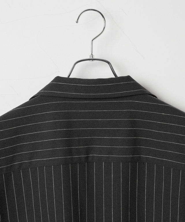 リネンレーヨンオープンカラーシャツ（S）