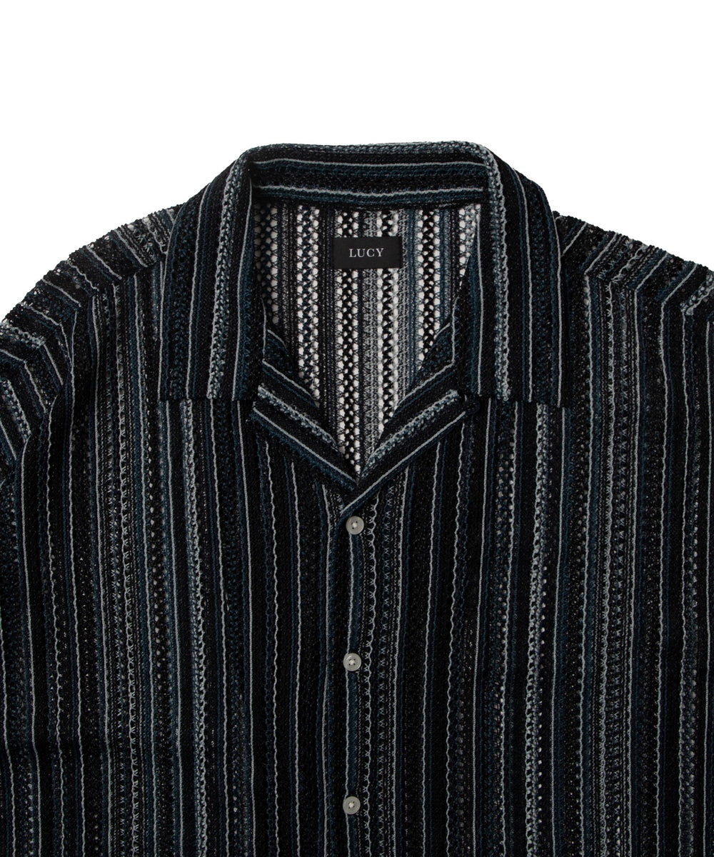 ストライプメッシュBIGシャツ（S）