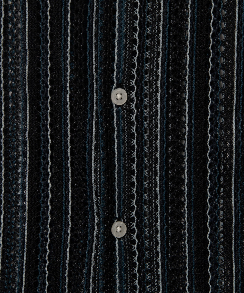 ストライプメッシュBIGシャツ（S）