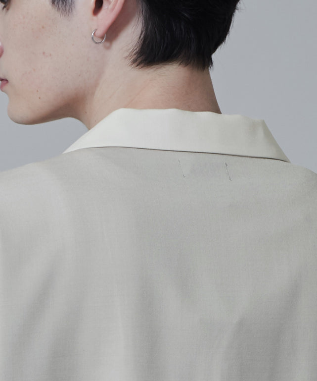 カラーブロックオープンカラーシャツ（S）