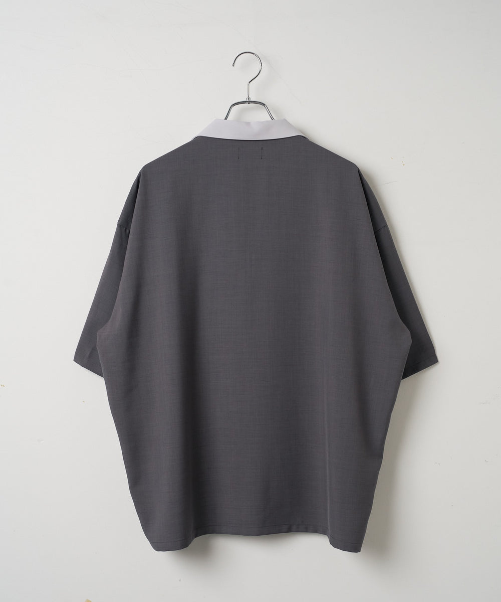 カラーブロックオープンカラーシャツ（S）