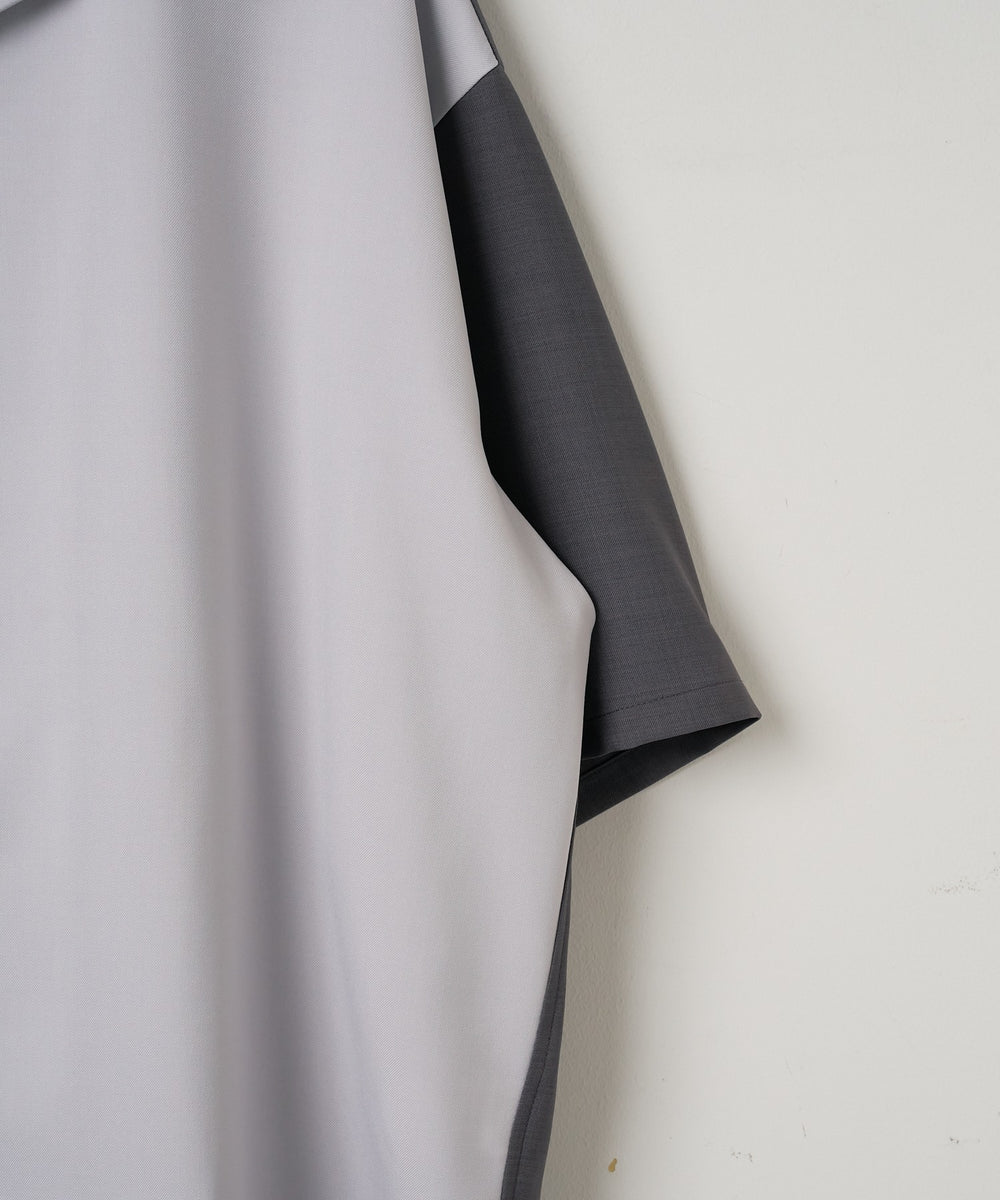 カラーブロックオープンカラーシャツ（S）