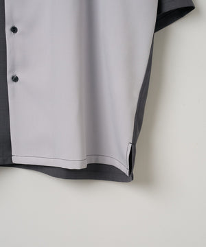 カラーブロックオープンカラーシャツ（S）