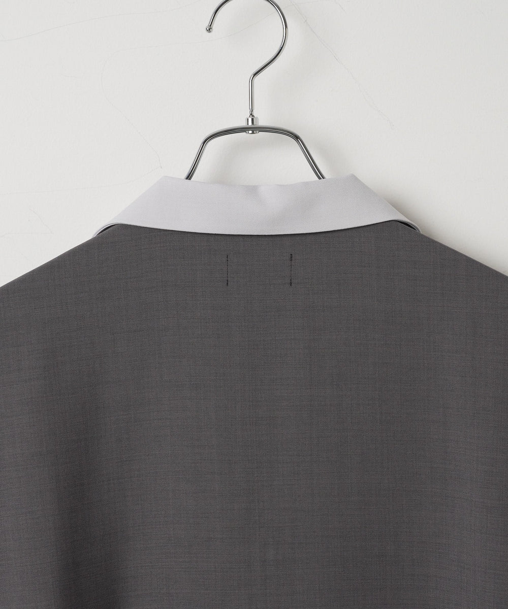 カラーブロックオープンカラーシャツ（S）