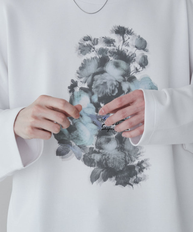 トロミフラワーモチーフロンT