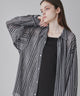 ストライプメッシュBIGシャツ/柄1 モデル：173cm L着用