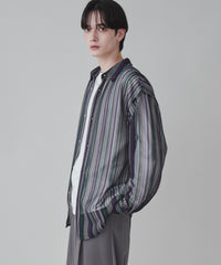 ストライプメッシュBIGシャツ