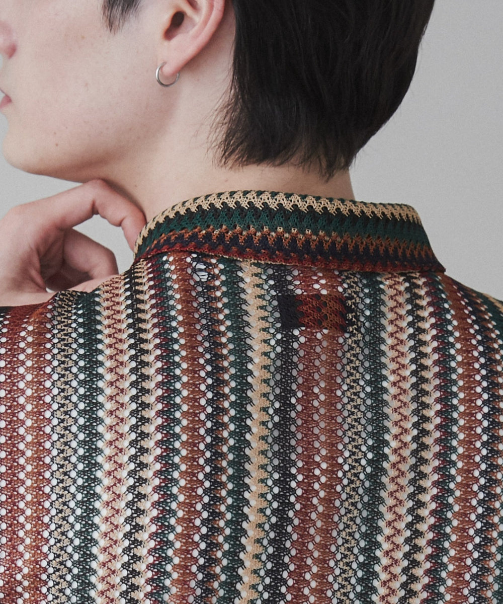 ストライプメッシュBIGシャツ