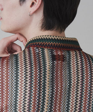 ストライプメッシュBIGシャツ