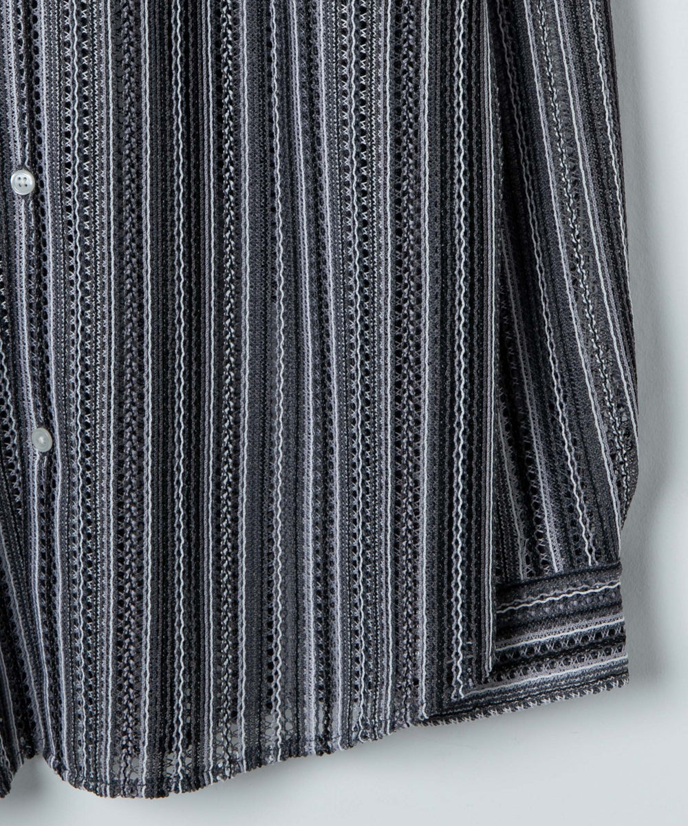ストライプメッシュBIGシャツ