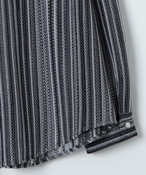 ストライプメッシュBIGシャツ