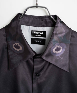 サテンプリントシャツ