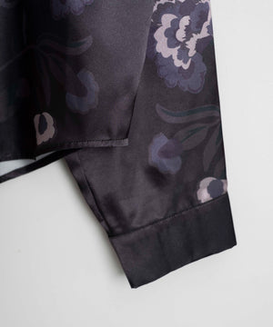 サテンプリントシャツ