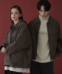 ブラウン系チェック / M