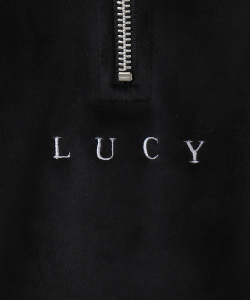 マイクロシャギーワンポイントハーフZIPプルオーバー