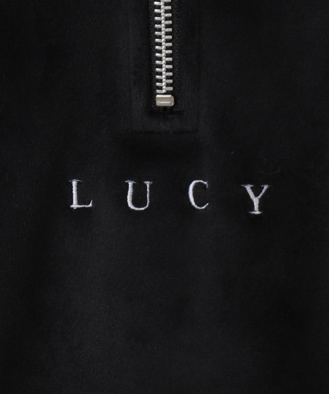 マイクロシャギーワンポイントハーフZIPプルオーバー