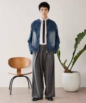 デニム中濃加工 モデル：180cm L着用