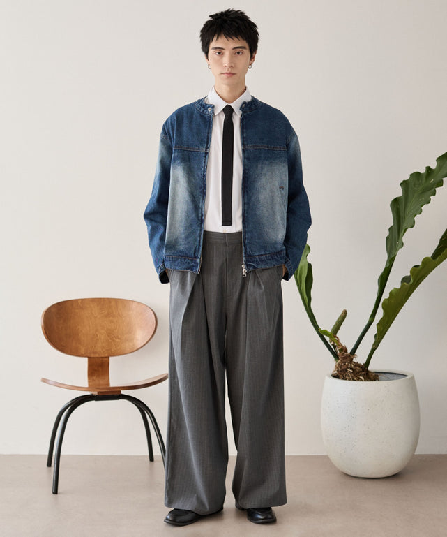 デニム中濃加工 モデル：180cm L着用