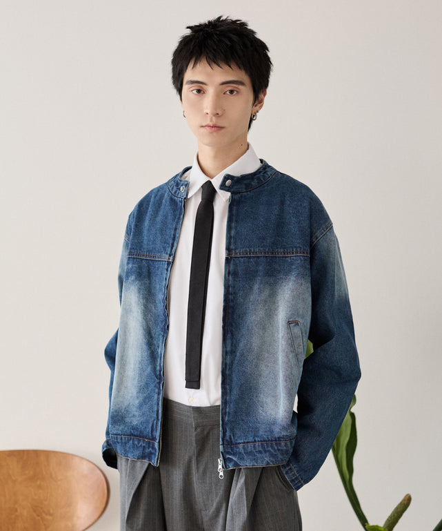 デニム中濃加工 モデル：180cm L着用