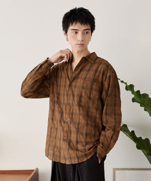 ブラウンチェック1 モデル：180cm L着用