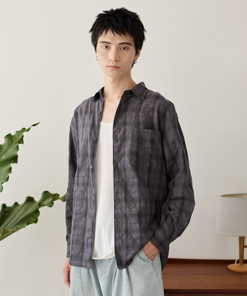 ブラックチェック1 モデル：180cm L着用