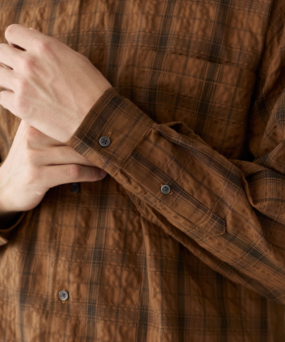 クリンクルチェックシャツ（LS）