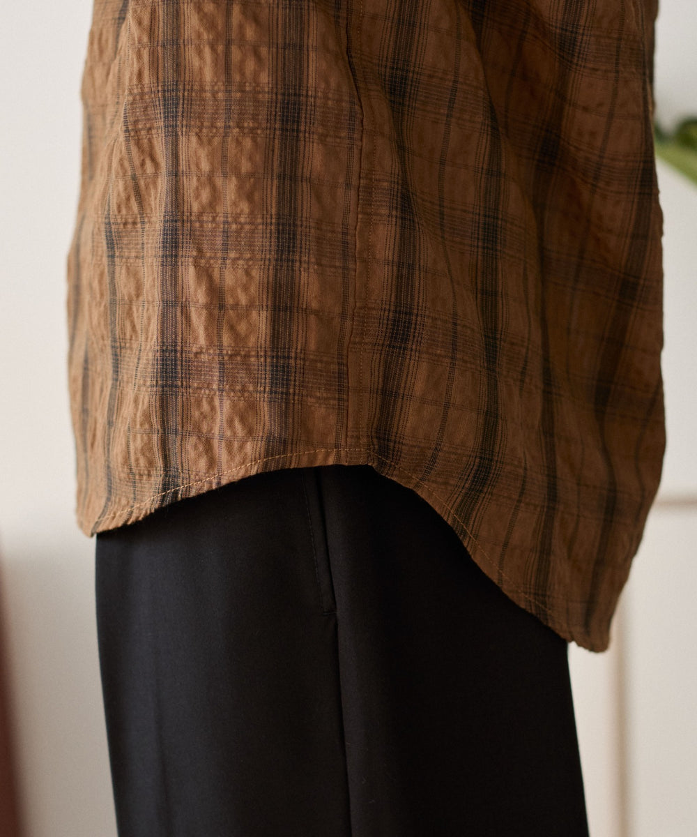 クリンクルチェックシャツ（LS）