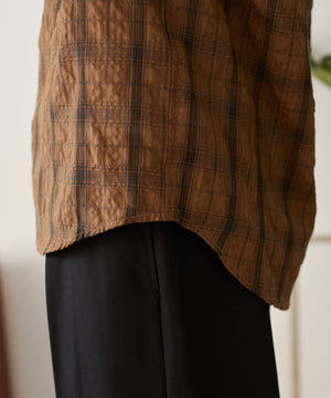 クリンクルチェックシャツ（LS）