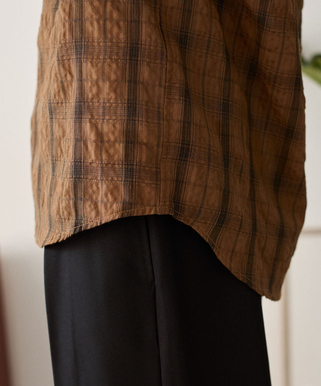 クリンクルチェックシャツ（LS）