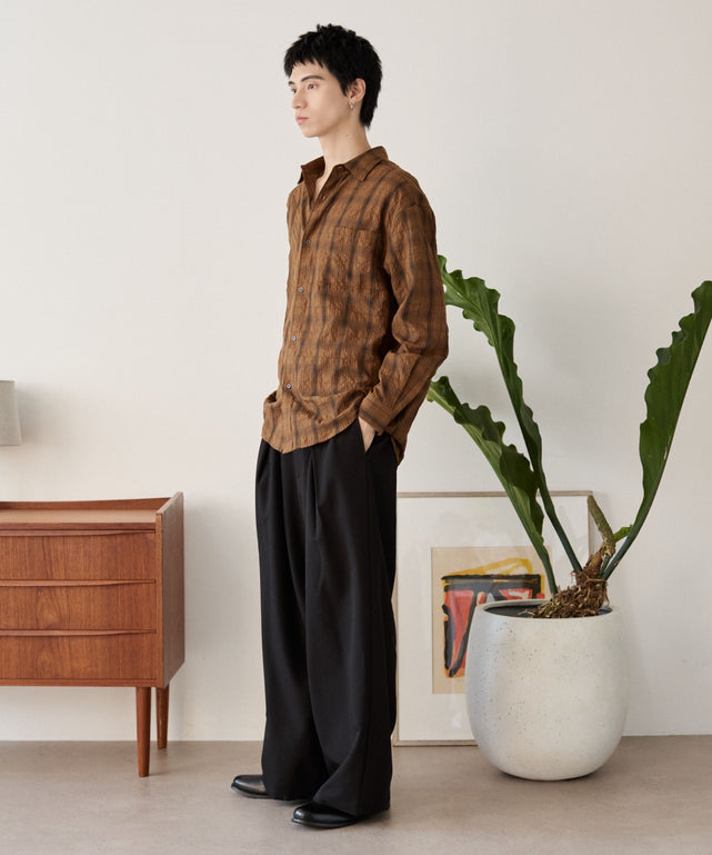 ブラウンチェック1 モデル：180cm L着用