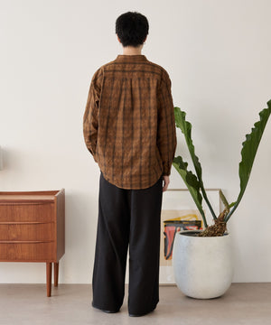 ブラウンチェック1 モデル：180cm L着用