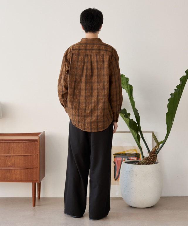 ブラウンチェック1 モデル：180cm L着用